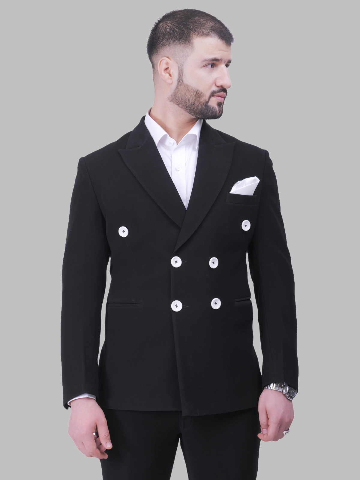 Black Classic Double Breasted Blazer