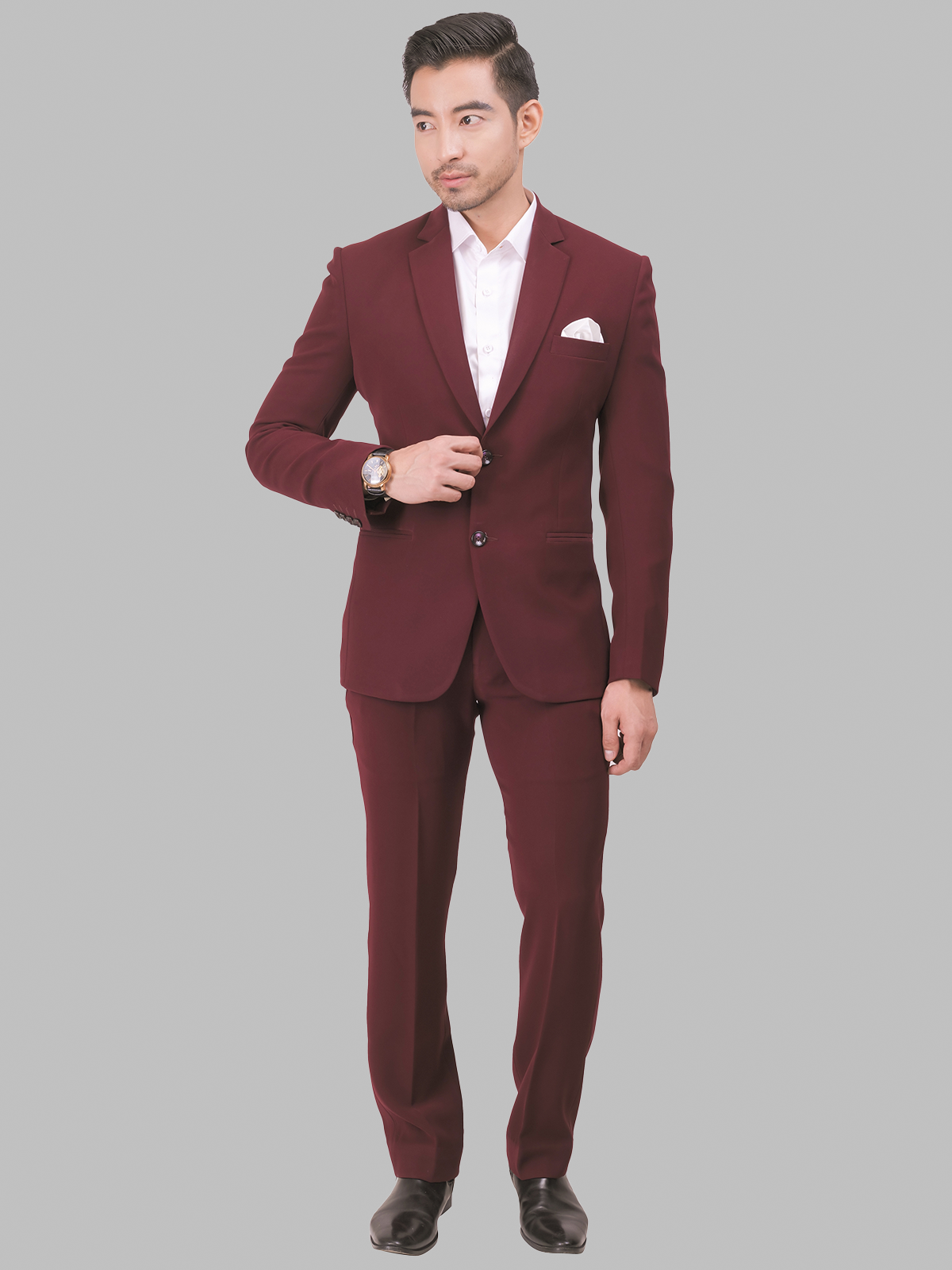 Wine colour Slim Fit Suit