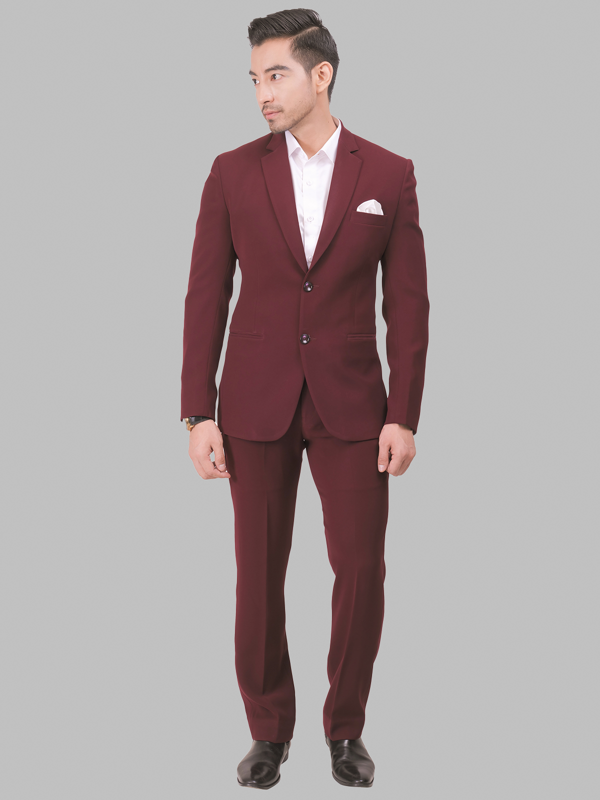 Wine colour Slim Fit Suit