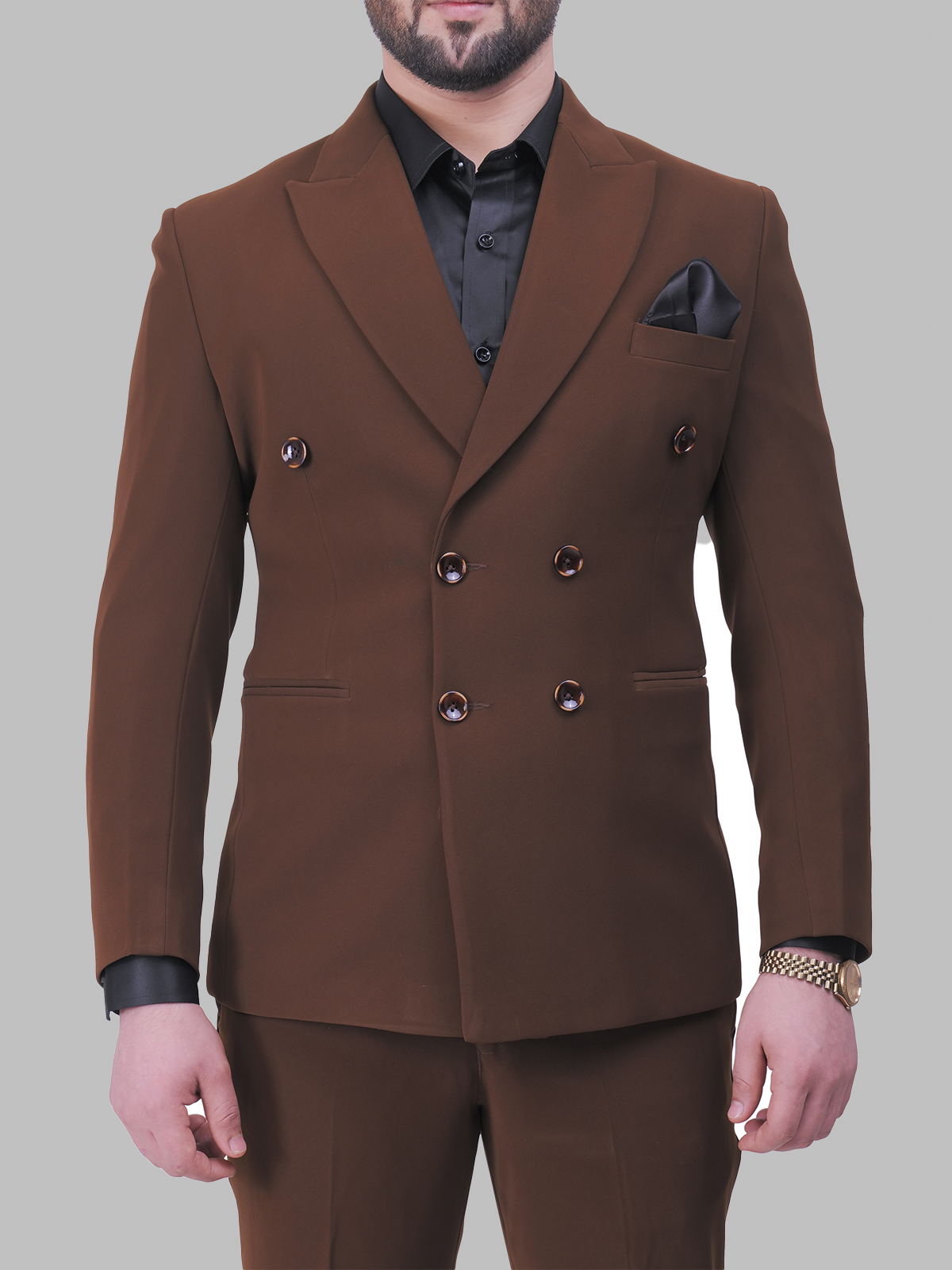 Brown Classic Double Breasted Blazer