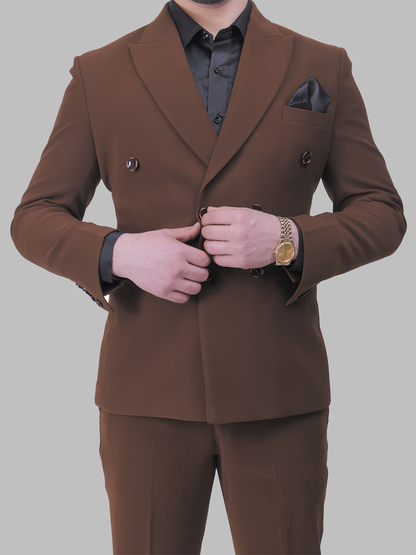 Brown Classic Double Breasted Blazer