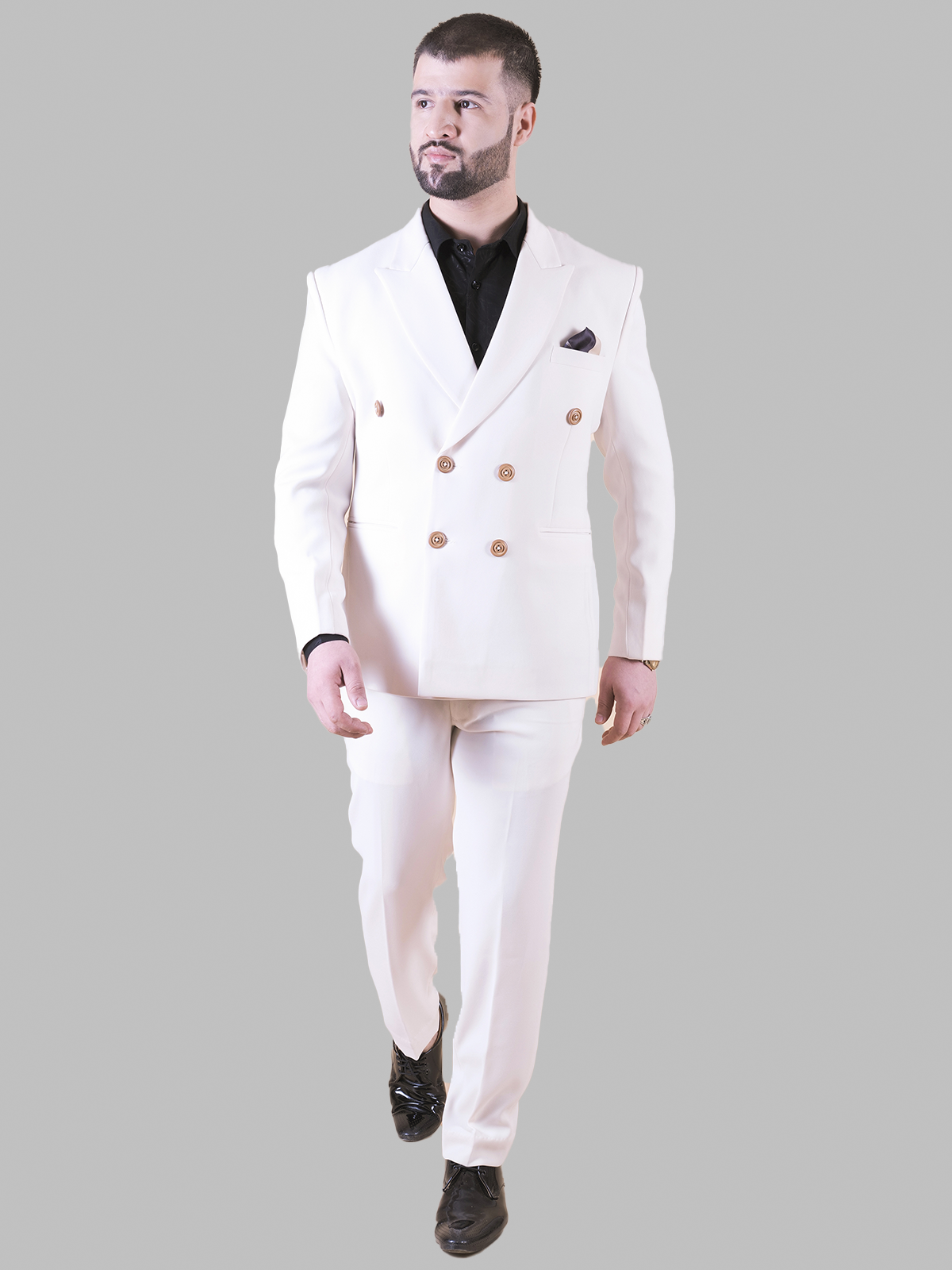 White Double breasted Suit